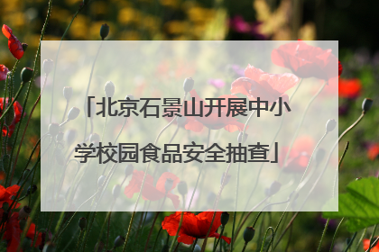 北京石景山开展中小学校园食品安全抽查