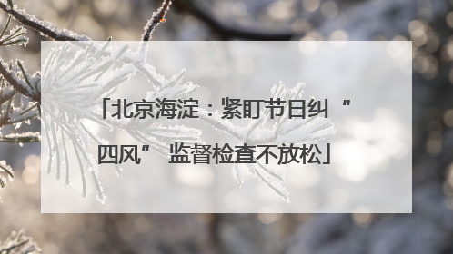 北京海淀：紧盯节日纠“四风” 监督检查不放松