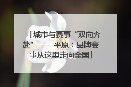 城市与赛事“双向奔赴”——平原：品牌赛事从这里走向全国