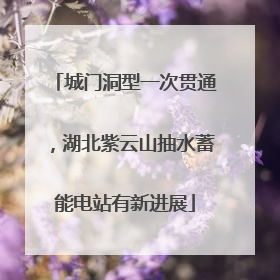 城门洞型一次贯通，湖北紫云山抽水蓄能电站有新进展