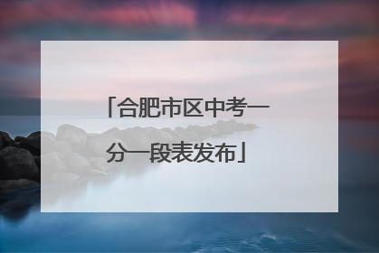 合肥市区中考一分一段表发布