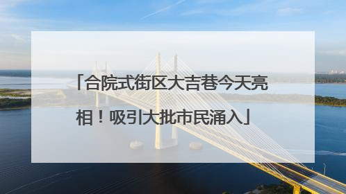 合院式街区大吉巷今天亮相！吸引大批市民涌入