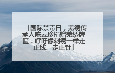 国际禁毒日，羌绣传承人陈云珍捐赠羌绣牌匾：呼吁像刺绣一样走正线、走正针