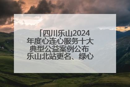 四川乐山2024年度心连心服务十大典型公益案例公布 乐山北站更名、绿心路井盖治理等上榜