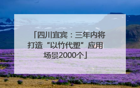 四川宜宾：三年内将打造“以竹代塑”应用场景2000个