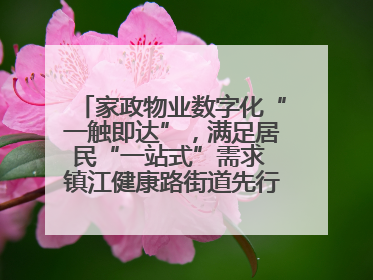 家政物业数字化“一触即达”，满足居民“一站式”需求 镇江健康路街道先行先试“家门口”便民小程序