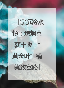 宁远冷水镇：烤烟喜获丰收 “黄金叶”铺就致富路