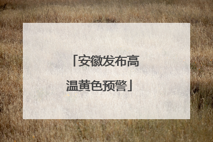 安徽发布高温黄色预警