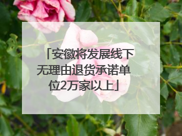 安徽将发展线下无理由退货承诺单位2万家以上