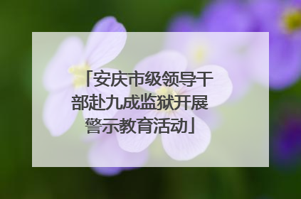 安庆市级领导干部赴九成监狱开展警示教育活动