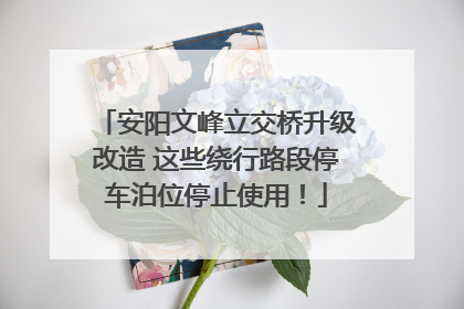 安阳文峰立交桥升级改造 这些绕行路段停车泊位停止使用！