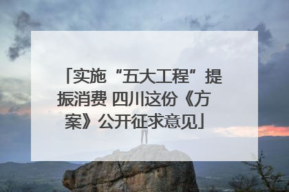 实施“五大工程”提振消费 四川这份《方案》公开征求意见