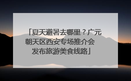 夏天避暑去哪里？广元朝天区西安专场推介会 发布旅游美食线路
