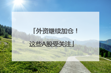 外资继续加仓！这些A股受关注