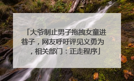 大爷制止男子拖拽女童进巷子，网友呼吁评见义勇为，相关部门：正走程序