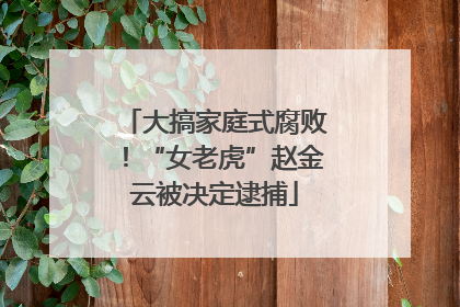 大搞家庭式腐败！“女老虎”赵金云被决定逮捕