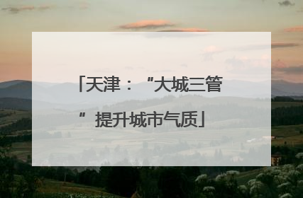 天津：“大城三管”提升城市气质