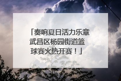 奏响夏日活力乐章 武昌区杨园街道篮球赛火热开赛！