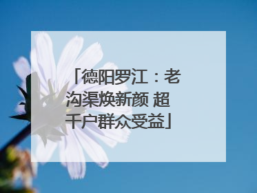德阳罗江：老沟渠焕新颜 超千户群众受益