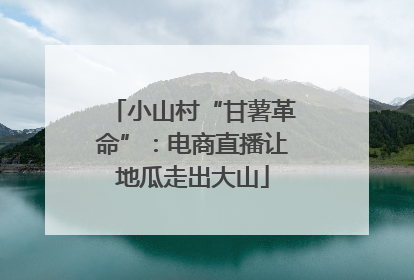 小山村“甘薯革命”：电商直播让地瓜走出大山