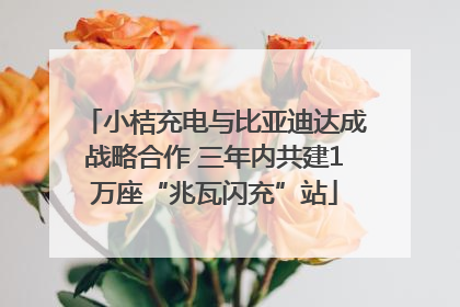 小桔充电与比亚迪达成战略合作 三年内共建1万座“兆瓦闪充”站
