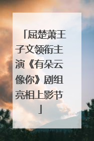屈楚萧王子文领衔主演《有朵云像你》剧组亮相上影节