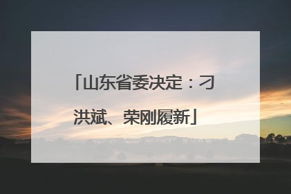 山东省委决定：刁洪斌、荣刚履新
