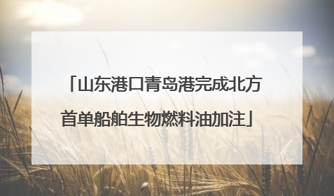 山东港口青岛港完成北方首单船舶生物燃料油加注