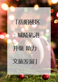 岳阳楼区：城陵矶港升级 助力文旅发展