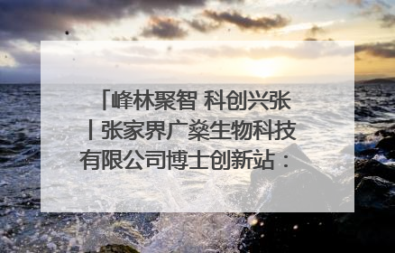 峰林聚智 科创兴张丨张家界广燊生物科技有限公司博士创新站：立足生态优势 激活“绿色宝藏”