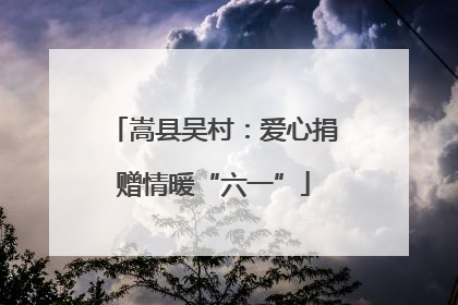 嵩县吴村：爱心捐赠情暖“六一”