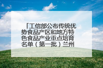 工信部公布传统优势食品产区和地方特色食品产业重点培育名单（第一批）兰州牛肉拉面位列其中