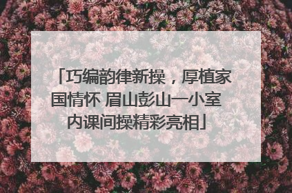 巧编韵律新操，厚植家国情怀 眉山彭山一小室内课间操精彩亮相