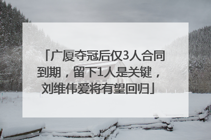 广厦夺冠后仅3人合同到期，留下1人是关键，刘维伟爱将有望回归