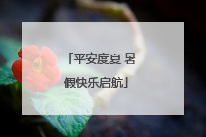 平安度夏 暑假快乐启航