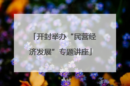开封举办“民营经济发展”专题讲座