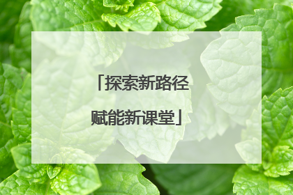 探索新路径 赋能新课堂