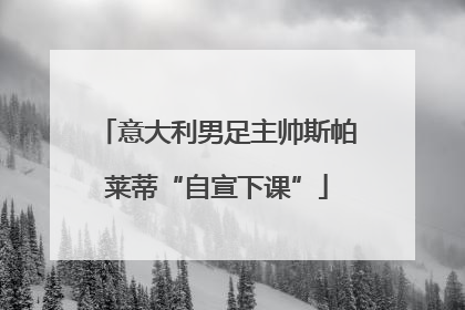 意大利男足主帅斯帕莱蒂“自宣下课”