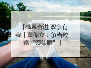 感恩奋进 双争有我丨董保立：争当致富“领头雁”