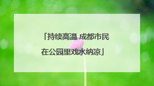 持续高温 成都市民在公园里戏水纳凉