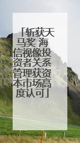 斩获天马奖 海信视像投资者关系管理获资本市场高度认可