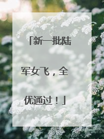 新一批陆军女飞，全优通过！