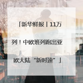 新华鲜报丨11万列！中欧班列跑出亚欧大陆“新时速”