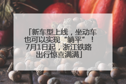 新车型上线，坐动车也可以实现“躺平”！7月1日起，浙江铁路出行惊喜满满