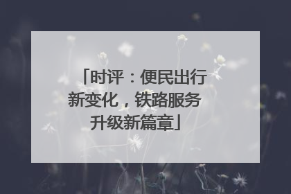 时评：便民出行新变化，铁路服务升级新篇章