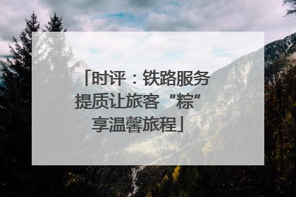 时评：铁路服务提质让旅客“粽”享温馨旅程