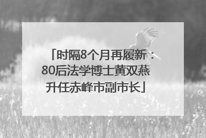 时隔8个月再履新：80后法学博士黄双燕升任赤峰市副市长
