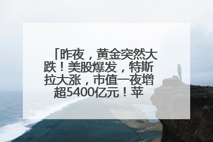 昨夜，黄金突然大跌！美股爆发，特斯拉大涨，市值一夜增超5400亿元！苹果传来大消息