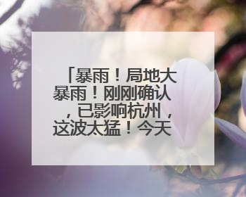 暴雨！局地大暴雨！刚刚确认，已影响杭州，这波太猛！今天记得提前出门