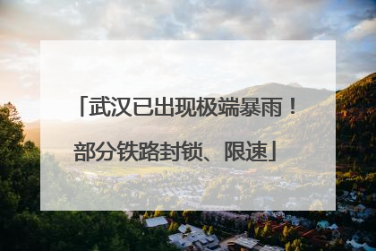 武汉已出现极端暴雨！部分铁路封锁、限速